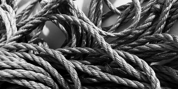 Stiff rope black and white